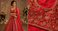 Premium Tissue Embroidered Fabric – Royal Crimson Red